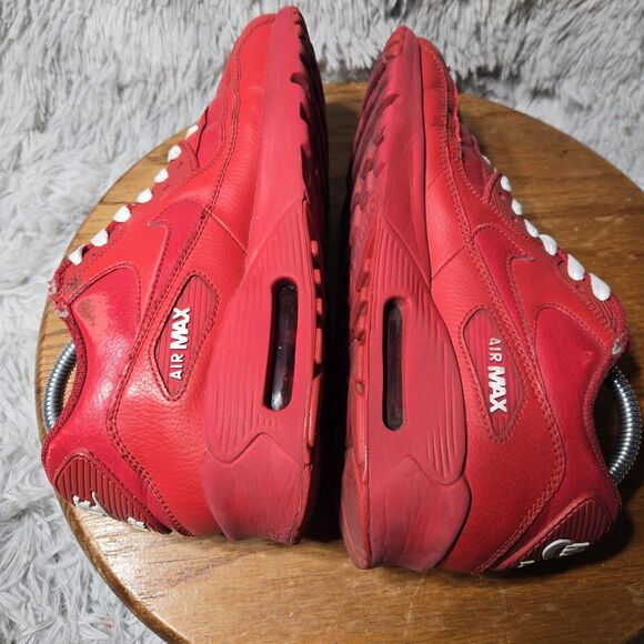 Air Max 90 Triple Red Youth Size 6.5Y Retro Womens Size 8 Sneakers 833412-606 - Picture 4 of 13